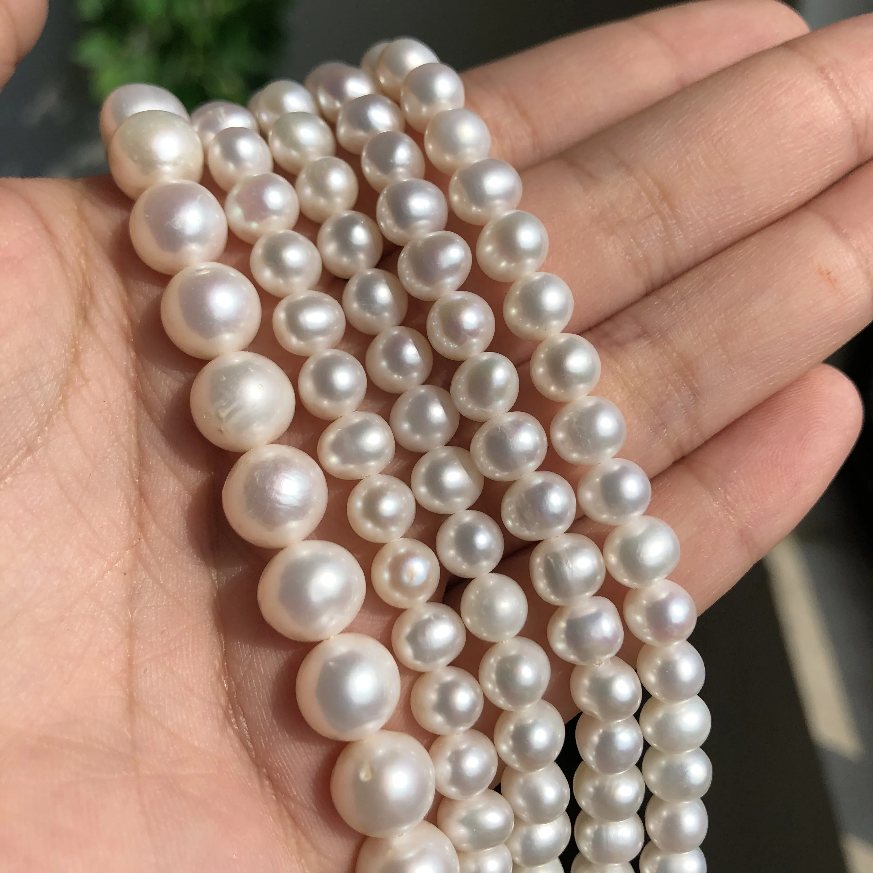 Wholesale AAA White 100% Natural Round Shape Freshwater Pearl Beads For Jewelry Making DIY Bracelet Necklace 5 6 7 8 9 10mm