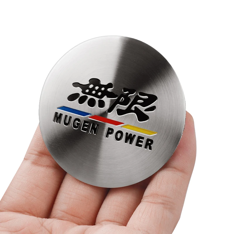 4pcs 3D 56mm Mugen Power Emblem Car Wheels Center Hub Cap Badge Sticker Decoration Decal For Honda Civic Accord CRV Fit Hrv CITY