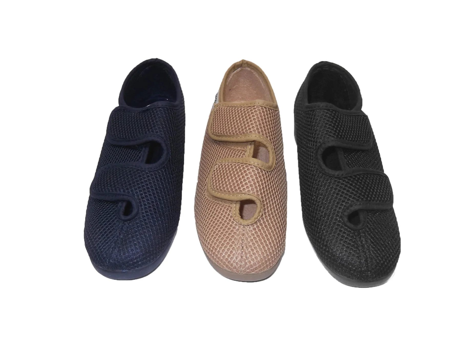 Street Slipper/women/Cosdam/special width/textile instep/rubber sole/colors: blue/Beige/black/wedge 3 cm