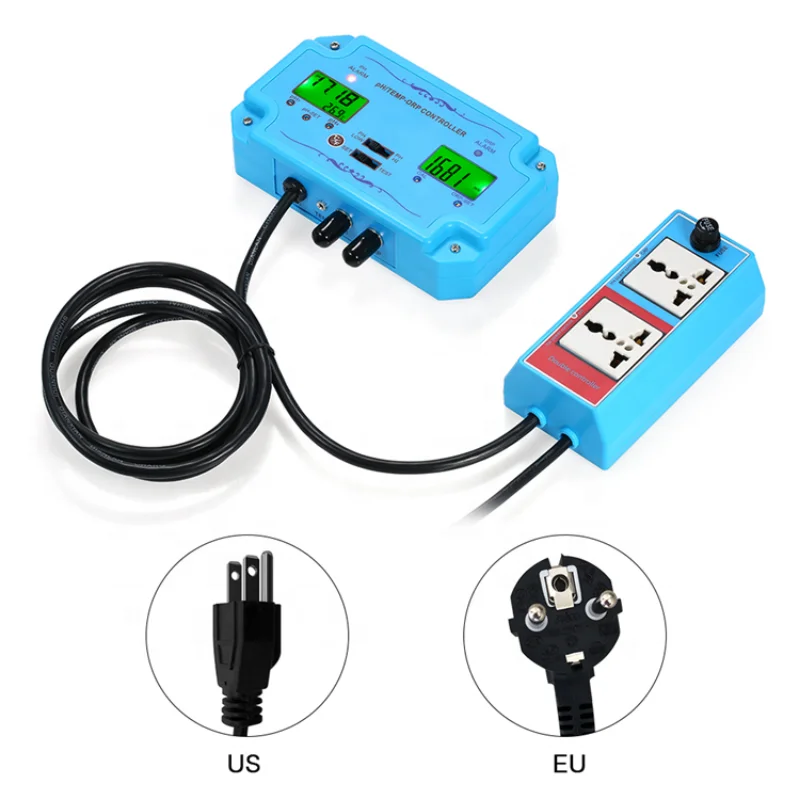 3 in 1 pH/ORP/TEMP Controller Water Quality Detector BNC Type Probe Water Quality Tester for Aquarium Monitor