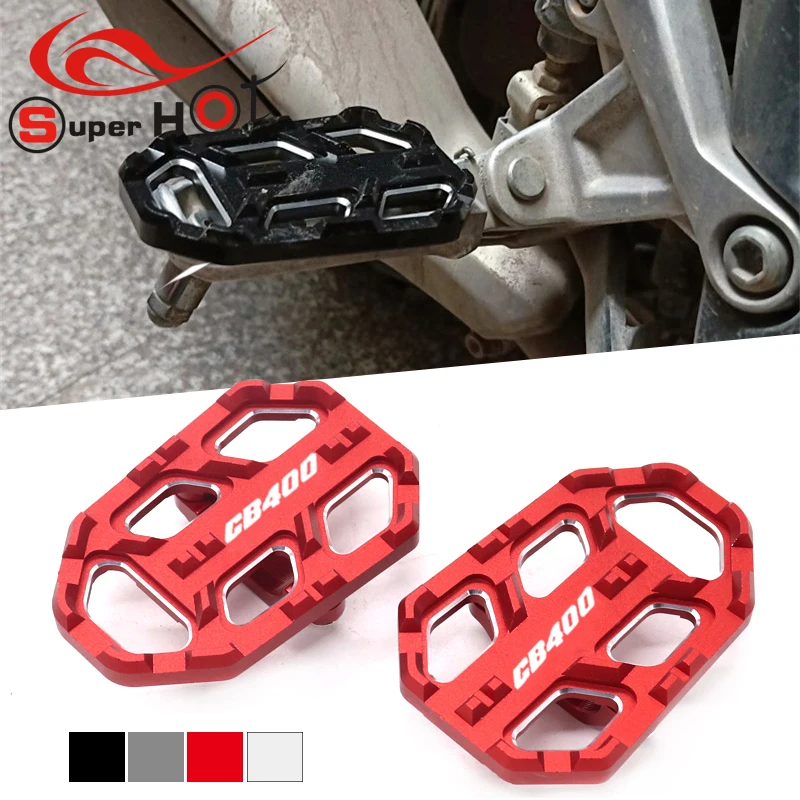 

For Honda CB400 CB400VTEC Motorcycle Billet Wide Foot Pegs Pedals Footrest Enlarge Footpeg fit for Honda CB400 with CB400 LOGO