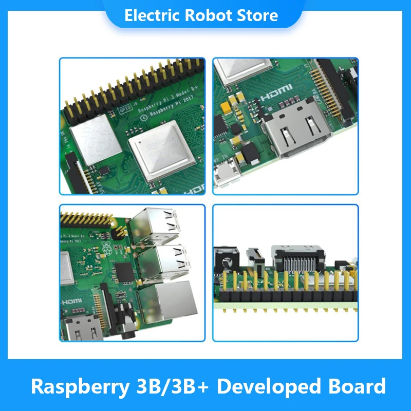 Raspberry 3 Modelo B com Wi-Fi e Bluetooth, Modelo B Plus Board, 1.4GHz, 64-Bit, Quad-Core, ARM Cortex-A53 CPU