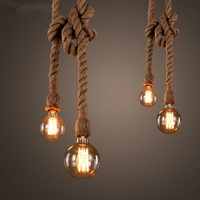 Nordic Rope Hanging Pendant Light Retro Loft Kitchen Fixtures Suspended Lamp for Living Home Industrial Lighting Decor Luminaire