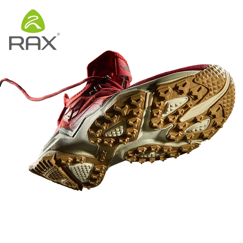 

RAX Men's Waterproof Hiking Anti-slip Trekking Multi-terrian Mountaineer Shoes for Winter Breathable Warming of Genuine Leather