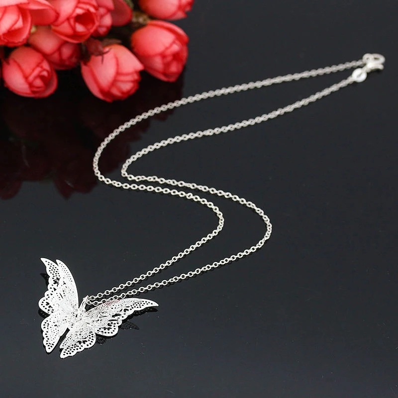 Wholesale New Fashion Women\'s Jewelry Butterfly Pendant & Necklace Chain Women Lovely