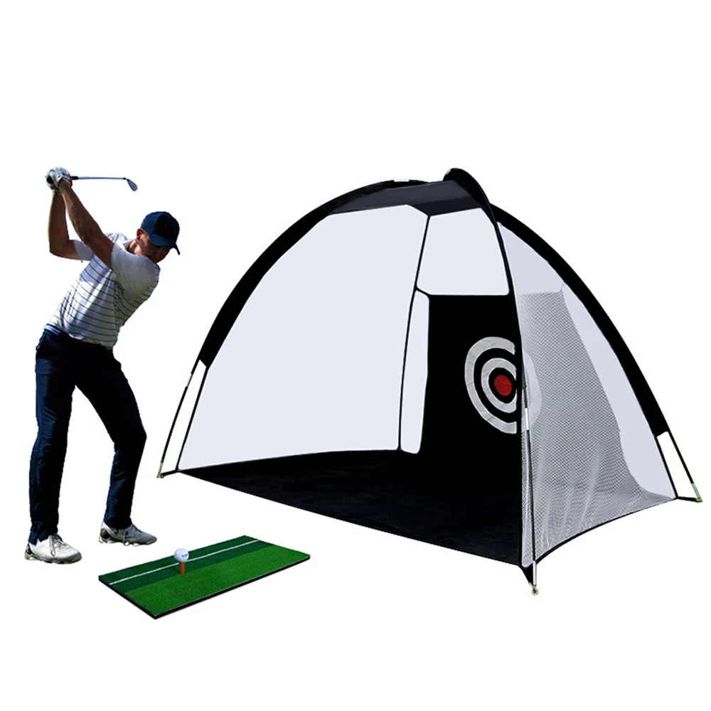 Indoor 2M Golf Practice Net Tent Golf Hitting Cage Garden Grassland Practice Tent Golf Training Equipment Mesh Outdoor