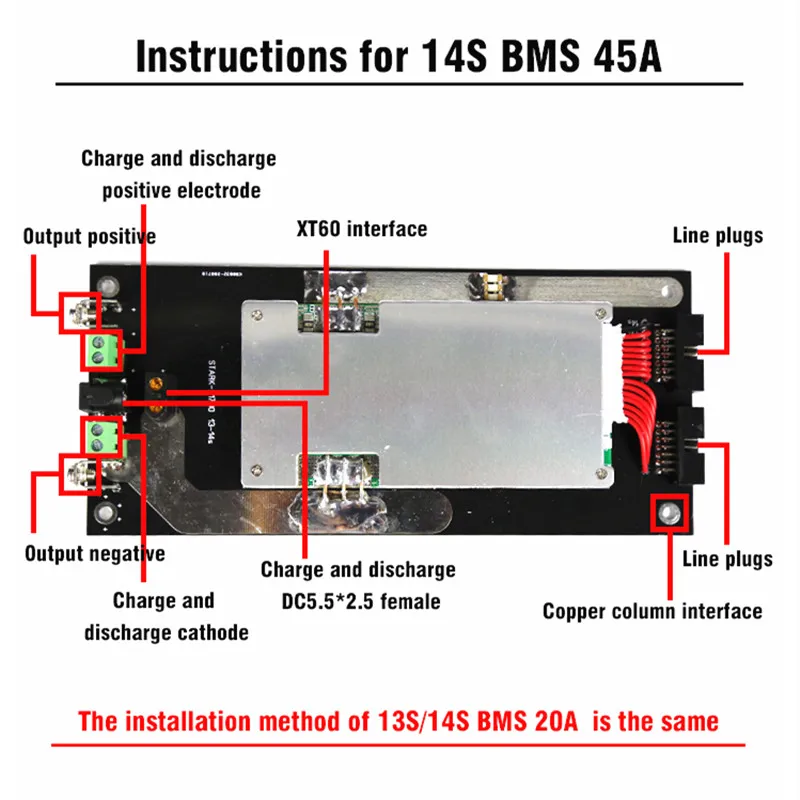 48V 21700 Battery Holder 13s 14s 20A 45A BMS 48v Battery Pack Lithium Balancer Battery Case diy 21700 Storage Box Power Wall