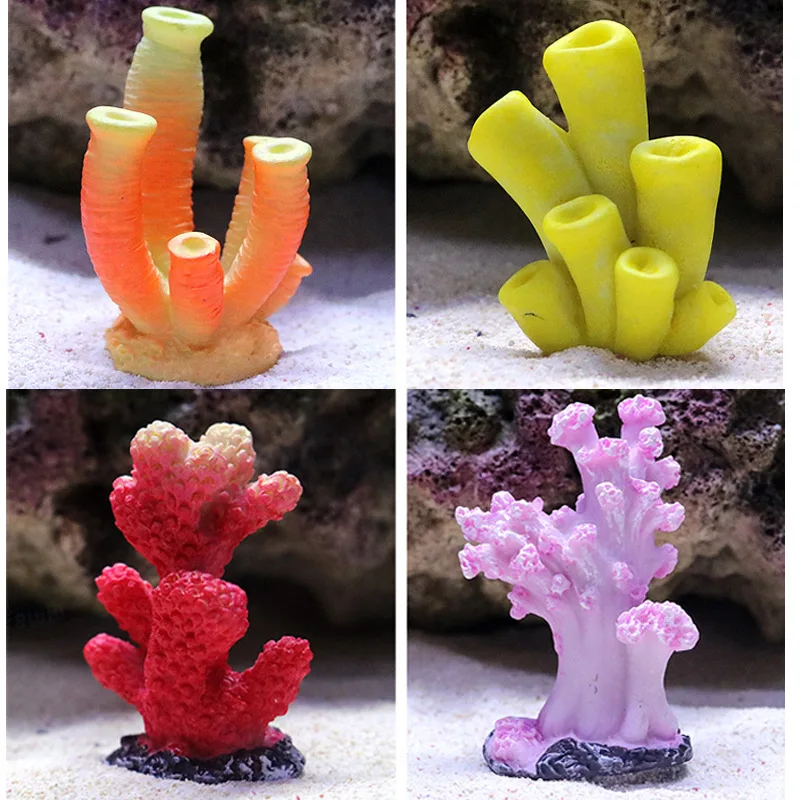 Colorful Resin Aquarium Artificial Coral Reef Decoration Fish Tank Coral Stone Landscape Ornament Aquarium Accessories 15 Styles