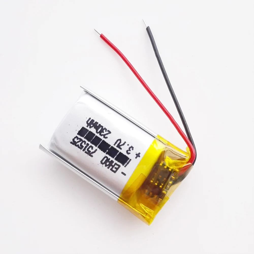 5 szt. 3.7V 230mAh litowo-polimerowa LiPo akumulator 751525 do zestawu słuchawkowego Mp3 GPS Bluetooth rejestrator