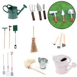 Garden Tools Tin Watering Can for 1/12 Scale Dollhouse Miniatures Garden Scenery Scene Model Kids Furniture Toys DIY Accessories