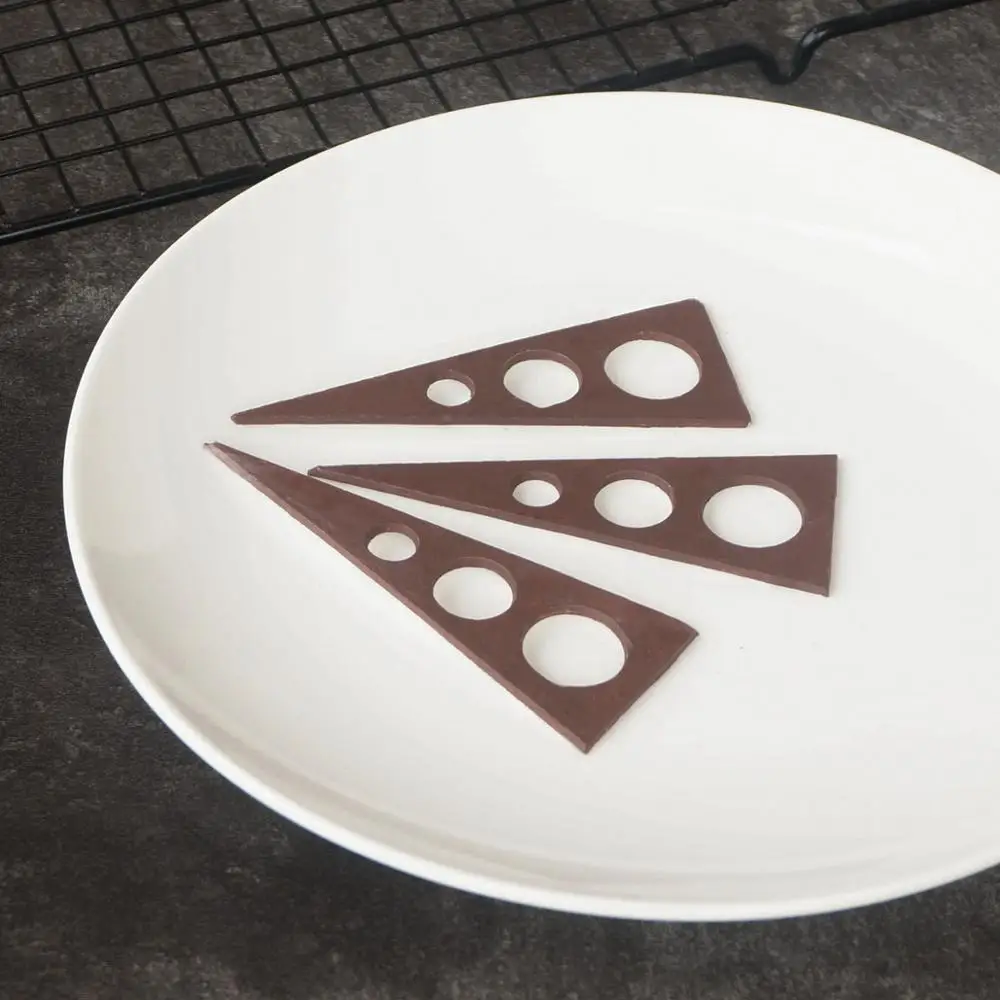 Silicone Mold Chablon Triangle Shape Stencil For DIY Chocolate Ganish For Dessert Transfer Sheet Cake Decorating