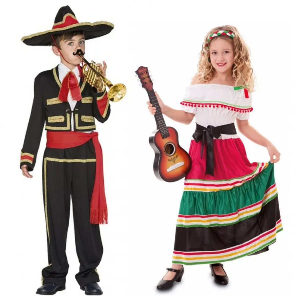 Halloween Costume Mexican Costume Adult Traditional Senorita Costume Men Matador Cosplay Kids Mexican Fancy Dress Cosplay