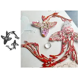 animal metal cutting dies Two Koi Carp die cut mold Scrapbooking paper cards making paper crafts knife mould stencils new 2019