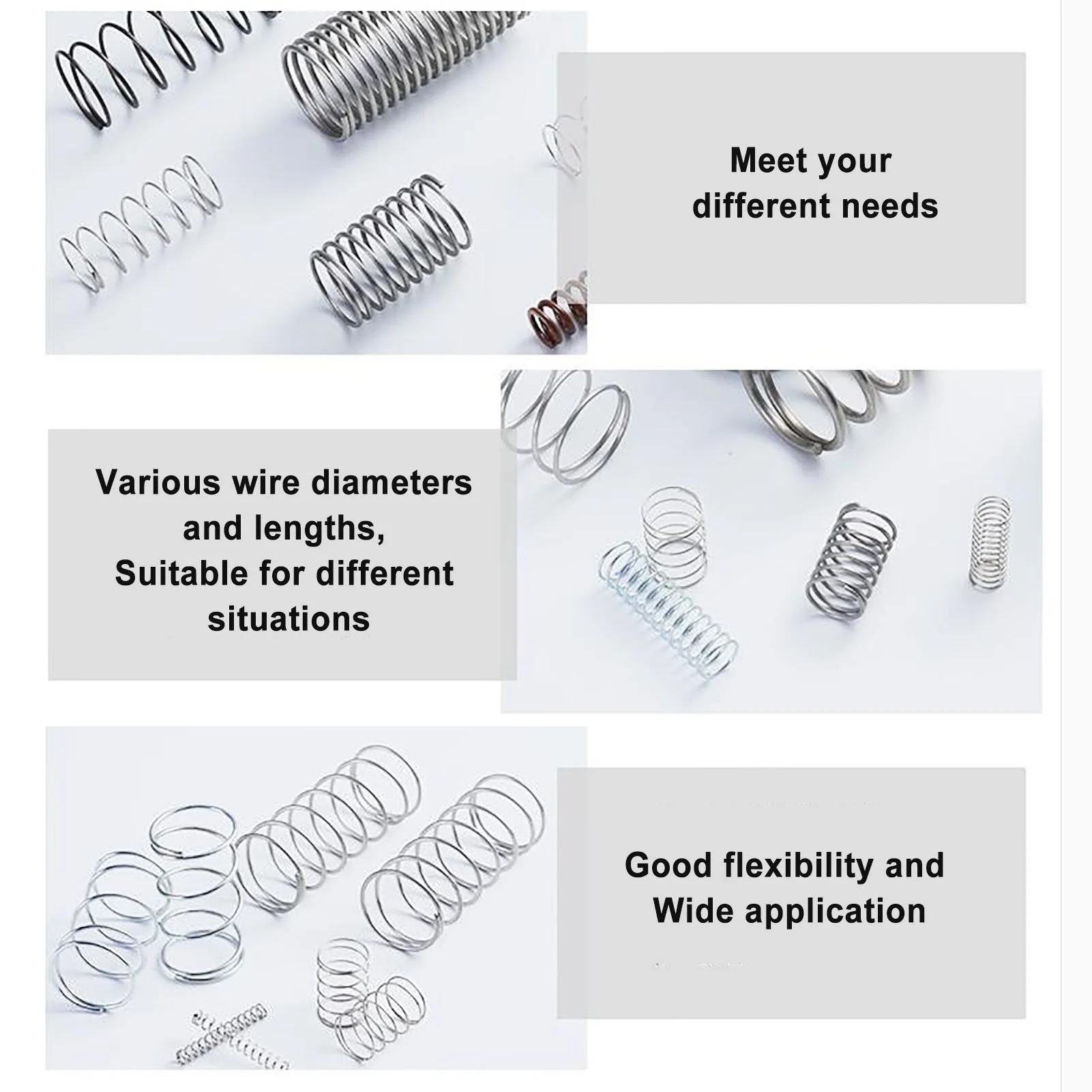 10PCS 0.3mm Wire Diameter, 3mm Out Diameter, 10-50mm Length, 304 Stainless Steel Compression Spring