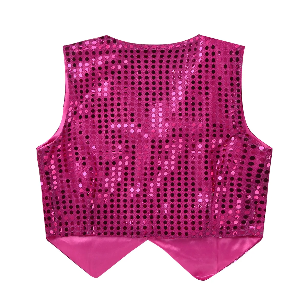 Children Hip-hop Jazz Street Dance Vest Boys Girls Shiny Sequin Waistcoat Kids Choir School Show Party Stage Performance Costume