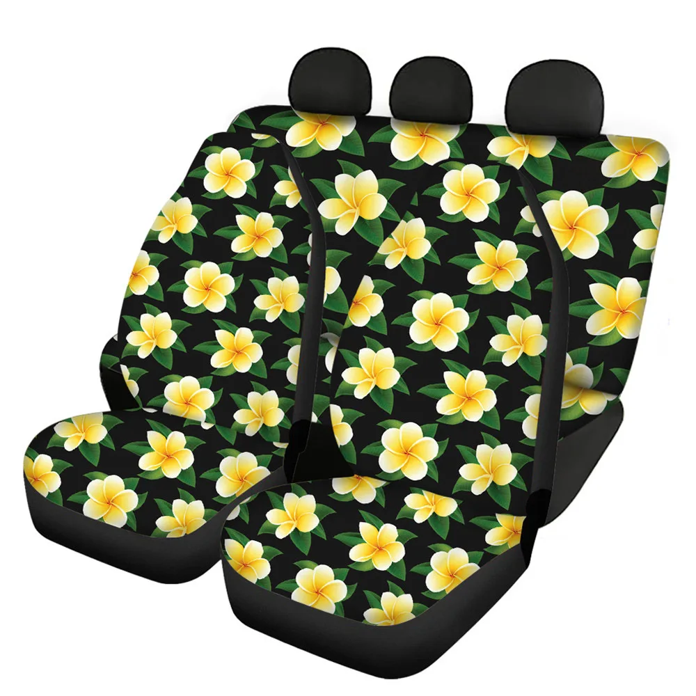 

Hawaiian Hibiscus Polynesian Floral Print Front And Back Car Seat Cover fit Most Cars Auto Interior Decor Sheet Automotive Seat