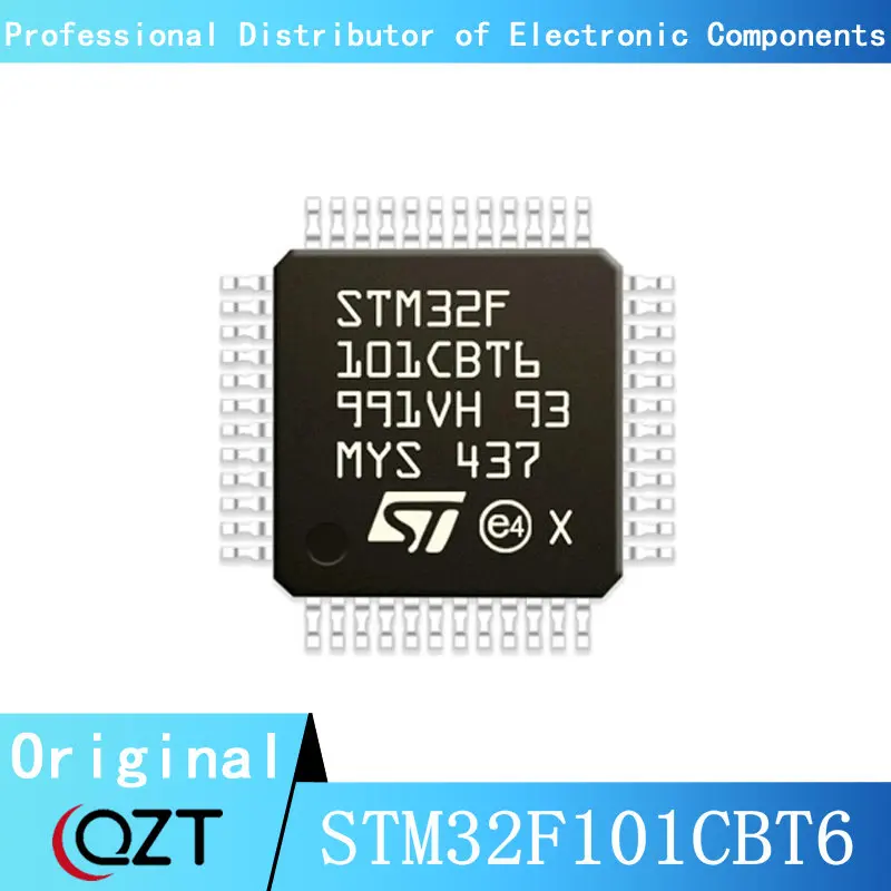 10 개/몫 STM32F101 STM32F101CB STM32F101CBT6 LQFP48 마이크로 컨트롤러 칩 새로운 스팟