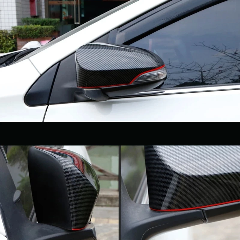 For Toyota Aqua 2014 2015 2016 17 18 2019 Accessories ABS Carbon fiber Car Side Door Rear View Mirror Covers Trim Styling 2 PCS