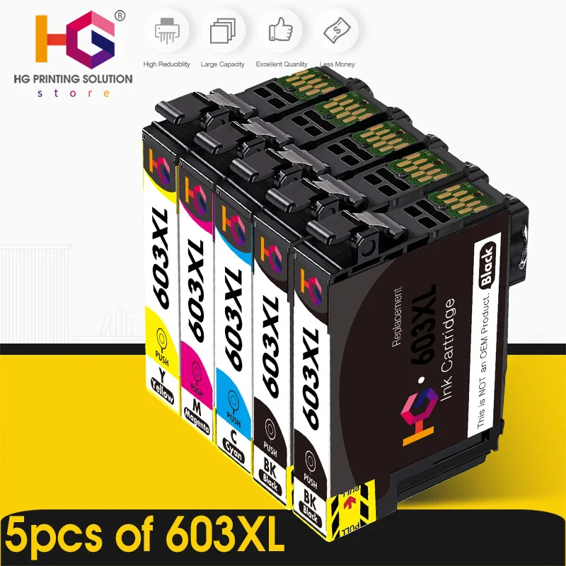 Replacement for EPSON 603XL 603 T603XL E-603XL T603 XL ink cartridges For XP-2100 XP-2105 XP-3100 WF-2830 WF-2850