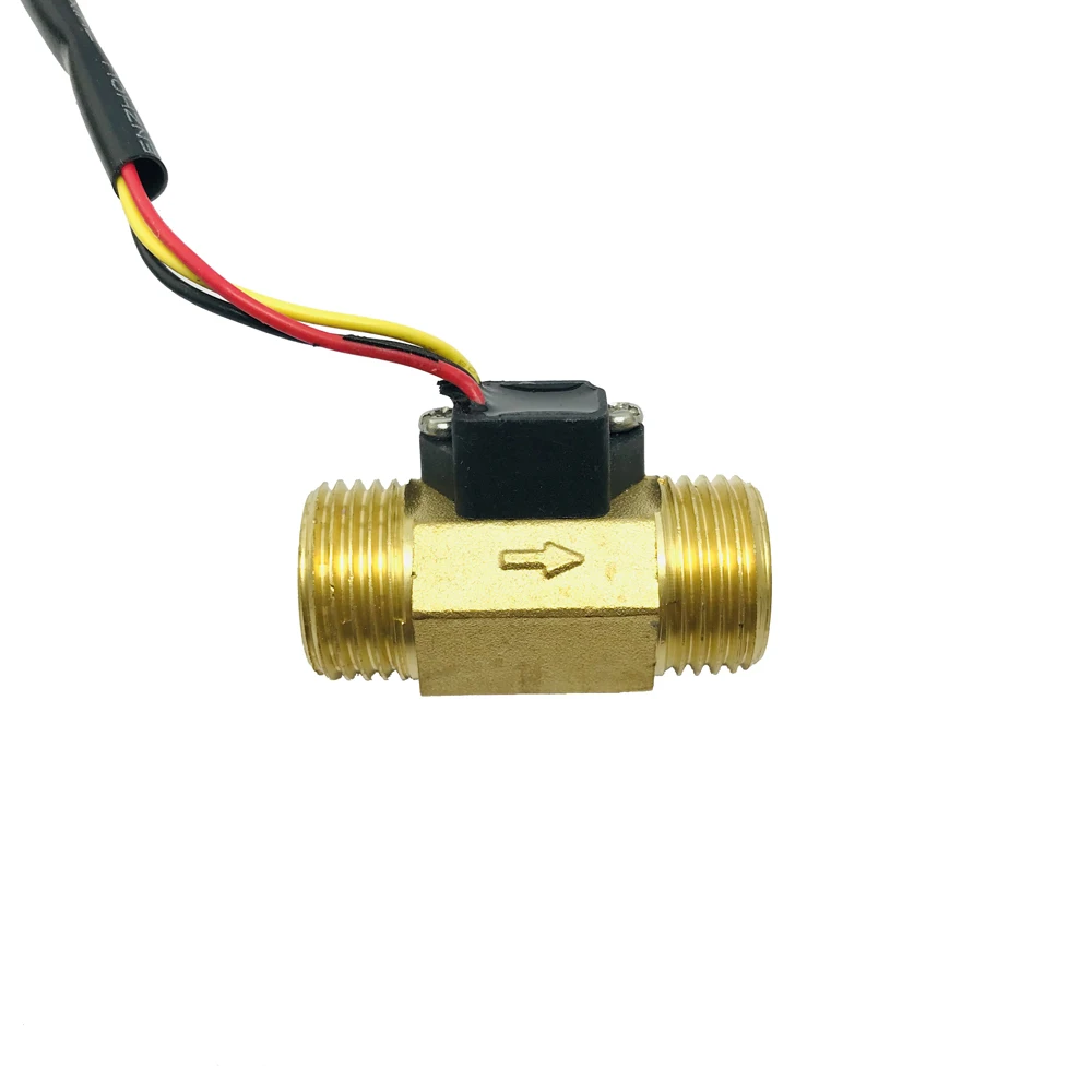 Hot Water 100℃ US211M Water Flow Meter Digital Hall Water Flow Sensor Reader with Brass USC-HS21TI 1-30L/min flowmeter turbine