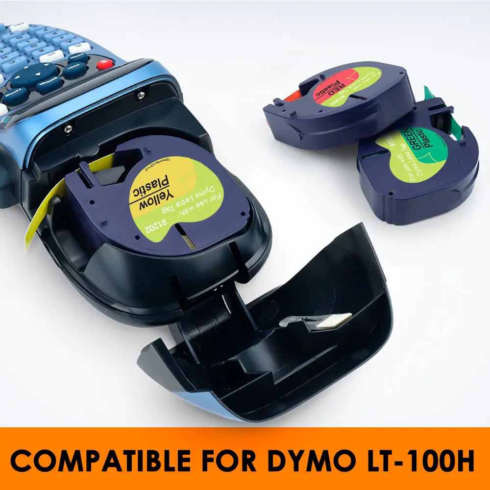 91205 12mm Label Tape Compatible Dymo LetraTag 91205 LT Label Tape Black on Blue Ribbon for Dymo LetraTag LT100H Label Printer