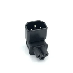 IEC 90 Degree Adapter 3 Poles IEC Male C14 to IEC Female C5 Up Angled Extension Power Adapter