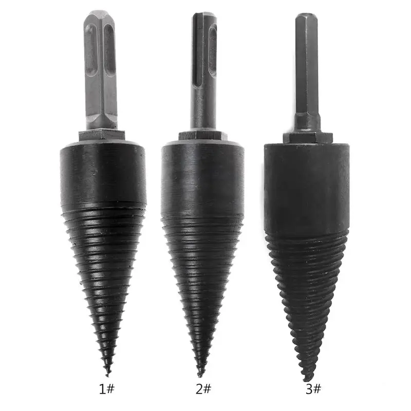 Firewood Machine Drill Wood Cone Reamer Punch Driver Drill Bit Split Drilling Tools 130x32mm