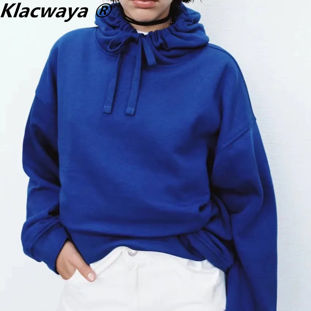 Klacwaya Hoodies Sweatshirt frauen Winter Kleidung Sweatshirt Kapuze Pullover Tops Vintage Kleidung Weibliche Lange Hülse Schwarz Hoodie