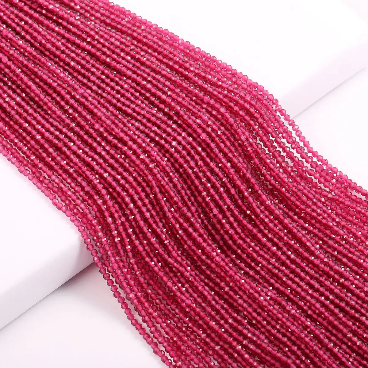 Natural Stone Beads Small section Bead Red spinels 2 mm Loose beads for Jewelry Making DIY Bracelet Necklace