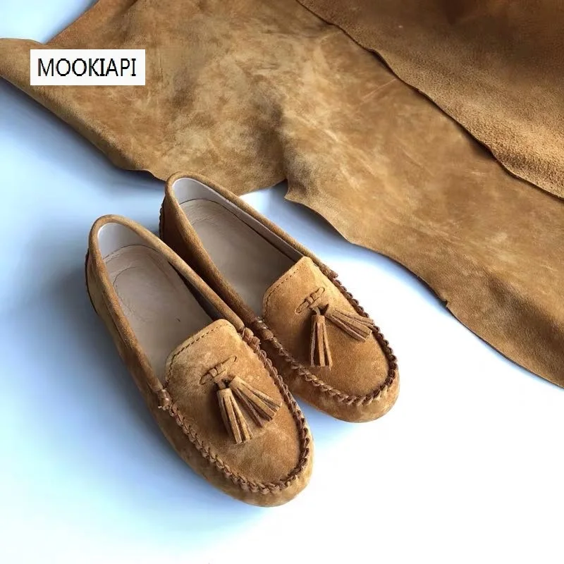 MOOKIAPI-zapatos planos de alta calidad para mujer, mocasines clásicos de piel 100% auténtica, marca china, para verano