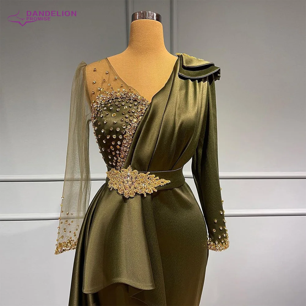 Mermaid Elegant V-Neck Long Sleeves Evening Dress 2021 Beading Dubai Formal Dress for Women Wedding Guest Party Gowns