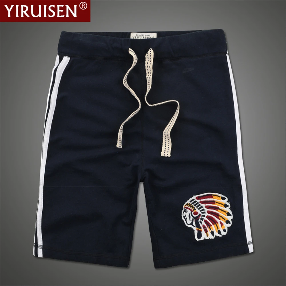 YiRuiSen Casual Men\'s Shorts High Quality 100% Cotton Embroidery Branded Mens Clothing Regular Breathable Board Short For Male