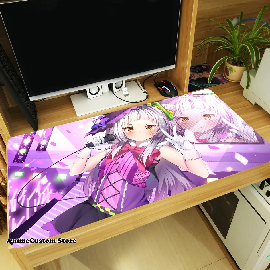 Trò Chơi Hololive VTuber Murasaki Shion Otaku Miếng Lót Chuột Lớn Chuột Laptop Thảm Để Bàn Bàn Phím Thảm Chống Trơn Trượt Thảm Chơi Cosplay quà Tặng