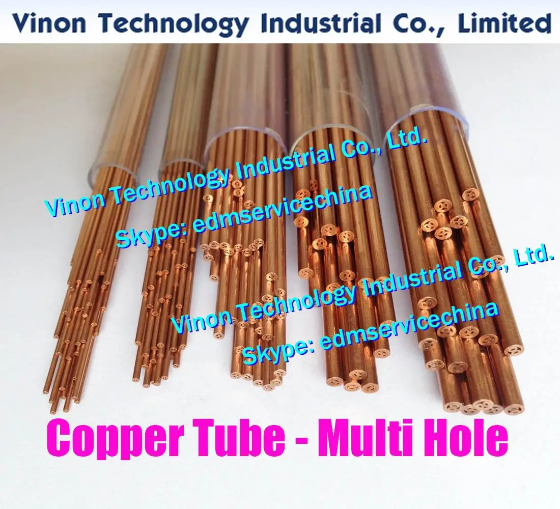 (30PCS/LOT) Ø5.5x400Lmm Copper Tube Multihole, Copper EDM Tube Electrode MultiChannel Dia. 5.5mm Length 400mm for Superdrill EDM