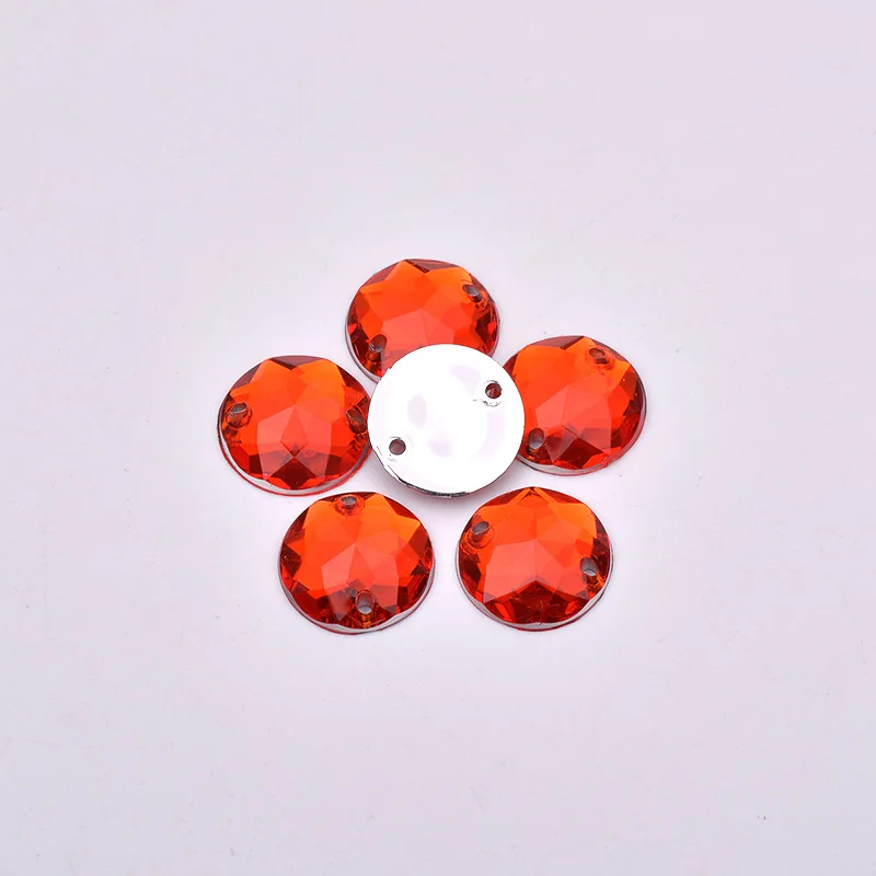 JUNAO 6 8 10 12 16 20 30 mm Round Sewing Crystal AB Rhinestones Sew On Flatback Acrylic Strass Stones For Clothes Decoration