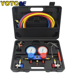 Refrigeration Air Conditioning Manifold Gauge Maintenence Tools 3000PSI Max Explosion Pressure R134A R12 R22 R404A Car Set