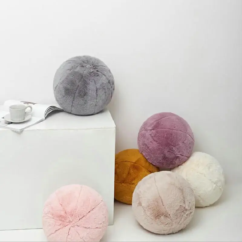 Cojín redondo de terciopelo nórdico de Color puro para decoración del hogar, almohada de suelo de salón y galería de arte para sofá