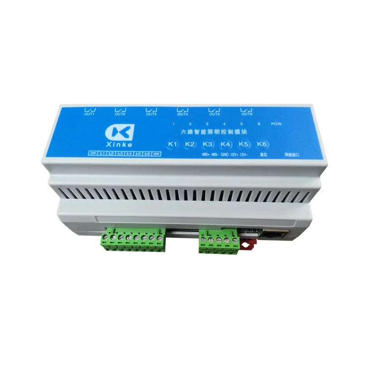 Network RJ45RS485 Bus Control 6-way Intelligent Lighting Control Module Chinese Programming 6-way Relay Board