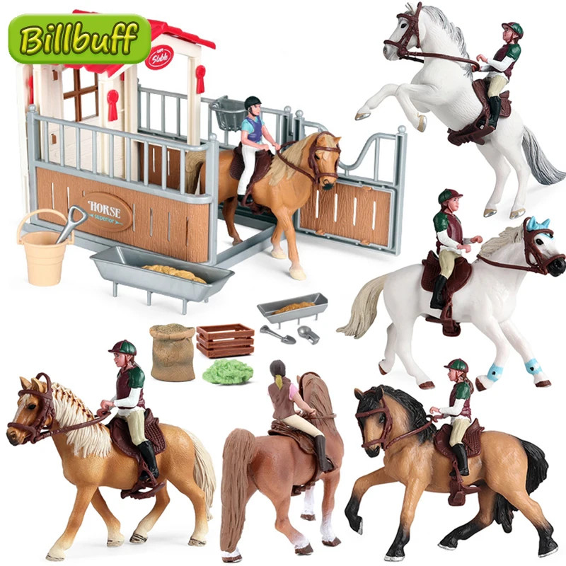 HOT Equestrian Knight Rider Animal Horse Models Action & Toys ​Figures Solid Appaloosa Harvard Hannover Clydesdale Christmas Gif