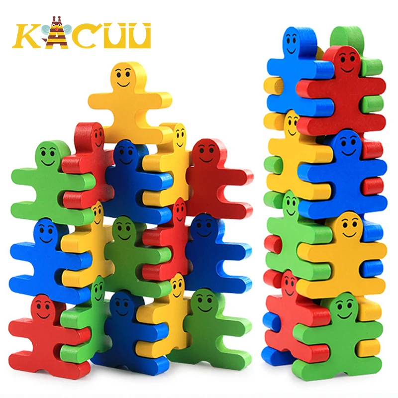 16PCS/Set Wooden Montessori Balance Toys Educational Materials Baby Intelligence Blocks For Children Early Learning Toys Gifts