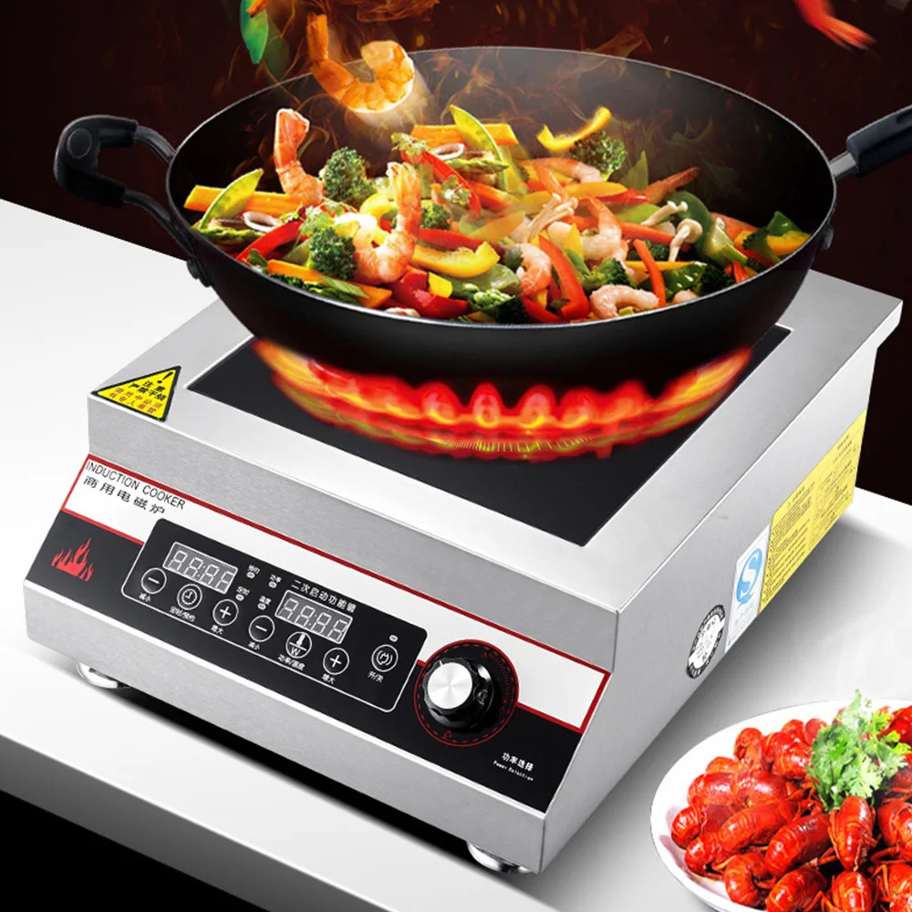 Commercial Induction Cooker 5000w Flat High-Power Hotel Canteen Electric Frying Stove Large Pot Induction Stove