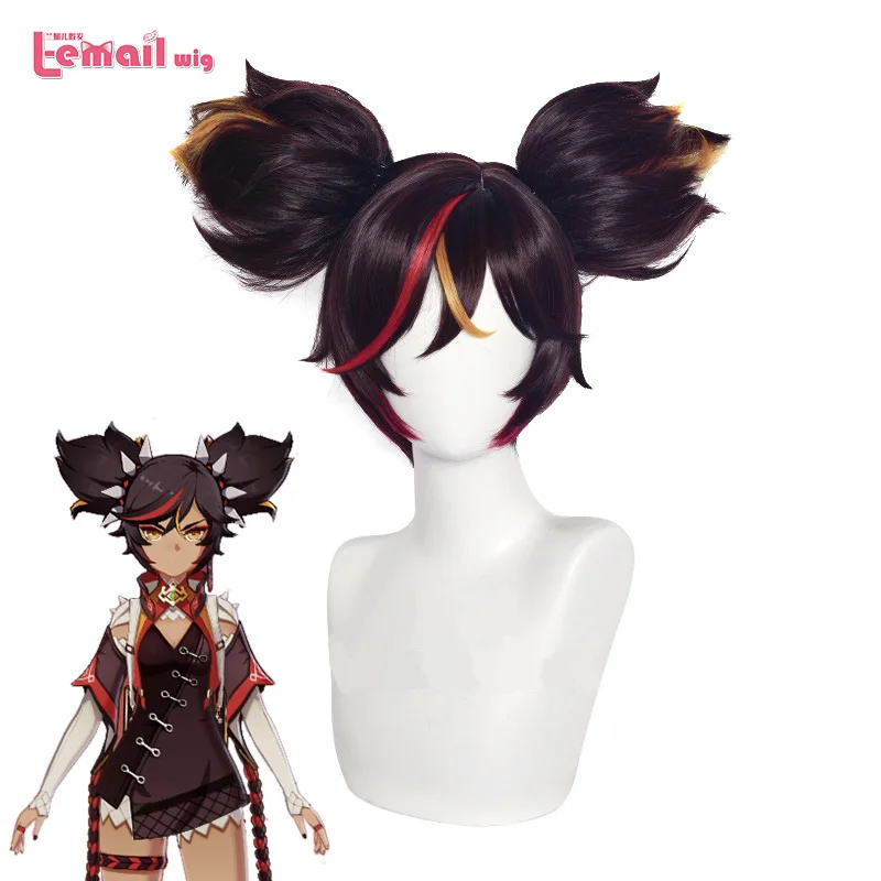 L-Email Tóc Giả Genshin Tác Động Xinyan Cosplay Bộ Tóc Giả Nâu Cosplay Bộ Tóc Giả Tai Phối Màu Chịu Nhiệt Tóc Tổng Hợp Trò Chơi đồ Chơi Cosplay