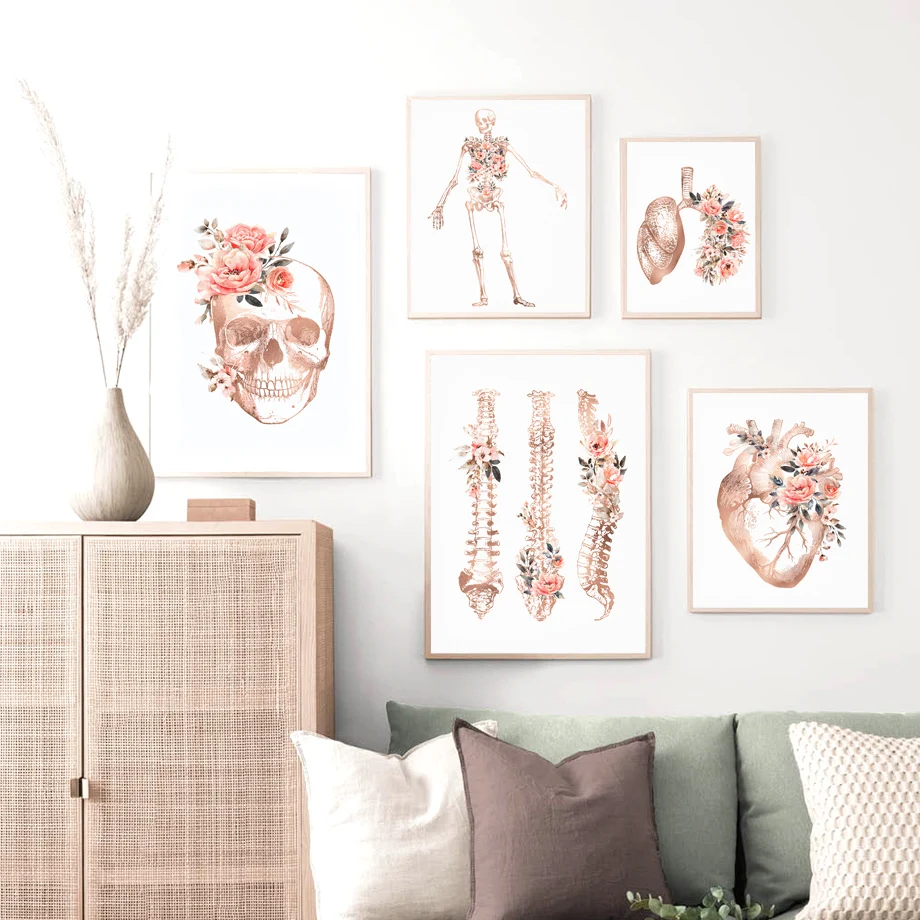 Human Anatomy Science Pelvis spine Vintage Posters Art Prints Medical Wall art Canvas Painting Doctor Clinic Wall Pictures Decor