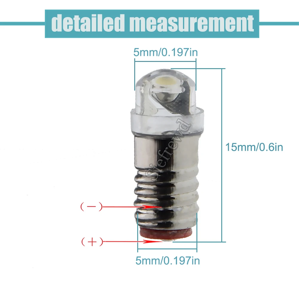 10Pcs Warm White LED Screw Bulb E5 E5.5 COB 0.5W Mini Small Lamp 3V 6V 12V DC Chandelier Scape Model Pram Replacement Light 5mm