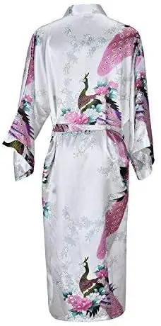 Bata de baño de seda satinada para dama de honor, Kimono corto, Floral, a la moda, para novia y boda