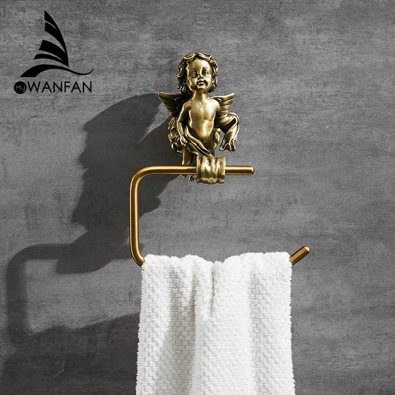 Bronze Color Classic Angel Towel Ring Home Deco Premium Brass Gold Towel Holder for Bathroom Wall Towel Rack MB-0786B