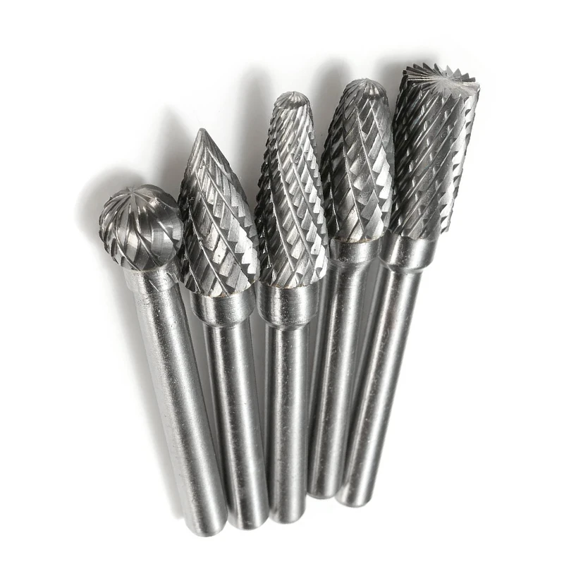 Flexible File 5Pcs 1/4 Inch 6mm Head Tungsten Carbide Rotary Point Burr Milling Cutters Die Grinder Shank Set For The Mill