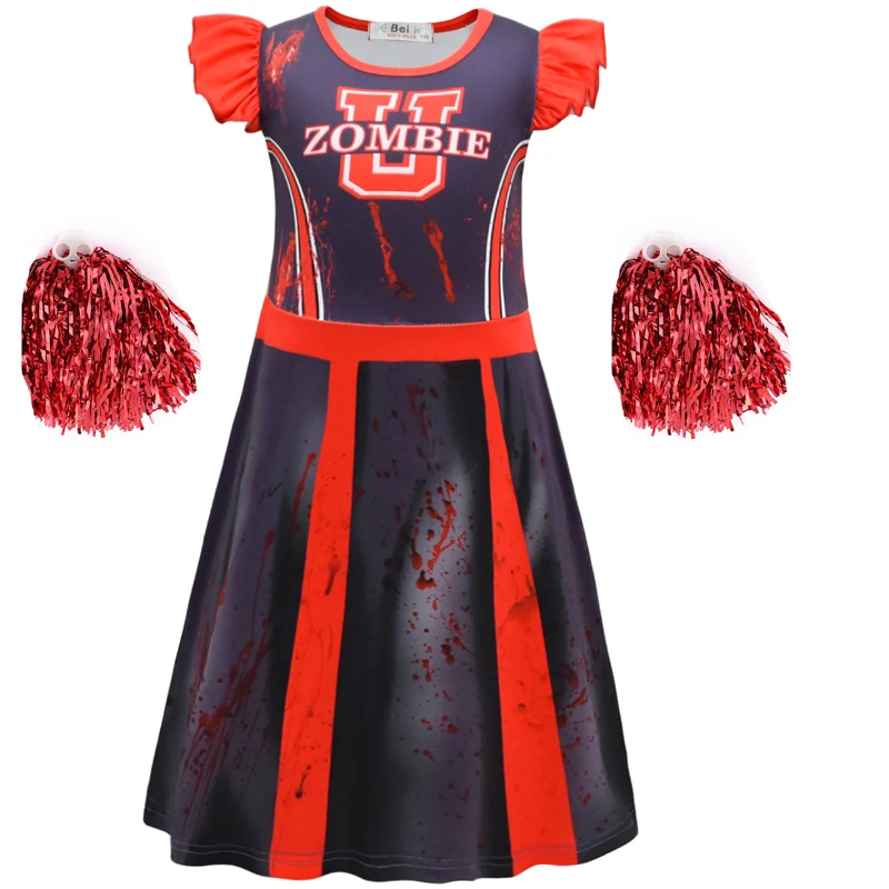 2021 ragazze carnevale Halloween Cheerleader Costume Cosplay bambini Zombie adguess Outfit Fancy Dress Cheer Uniform Costume Clothes