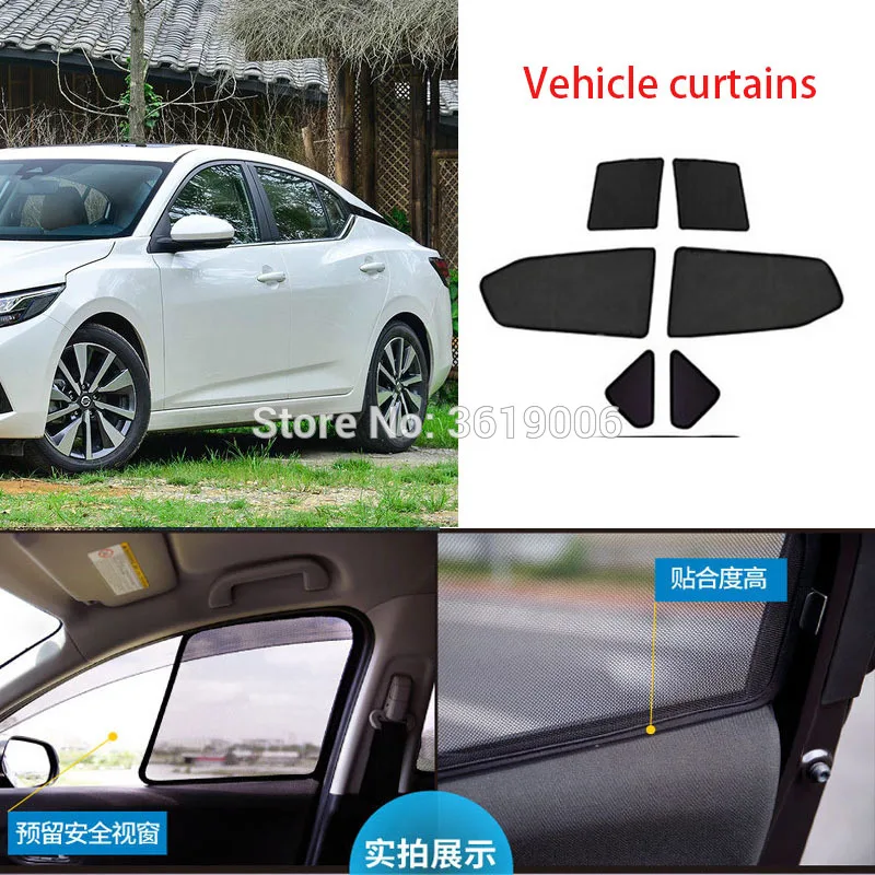 6pcs High-end custom For Nissan Sylphy 12-19 card type magnetic car curtain sun shade car window shade car styling