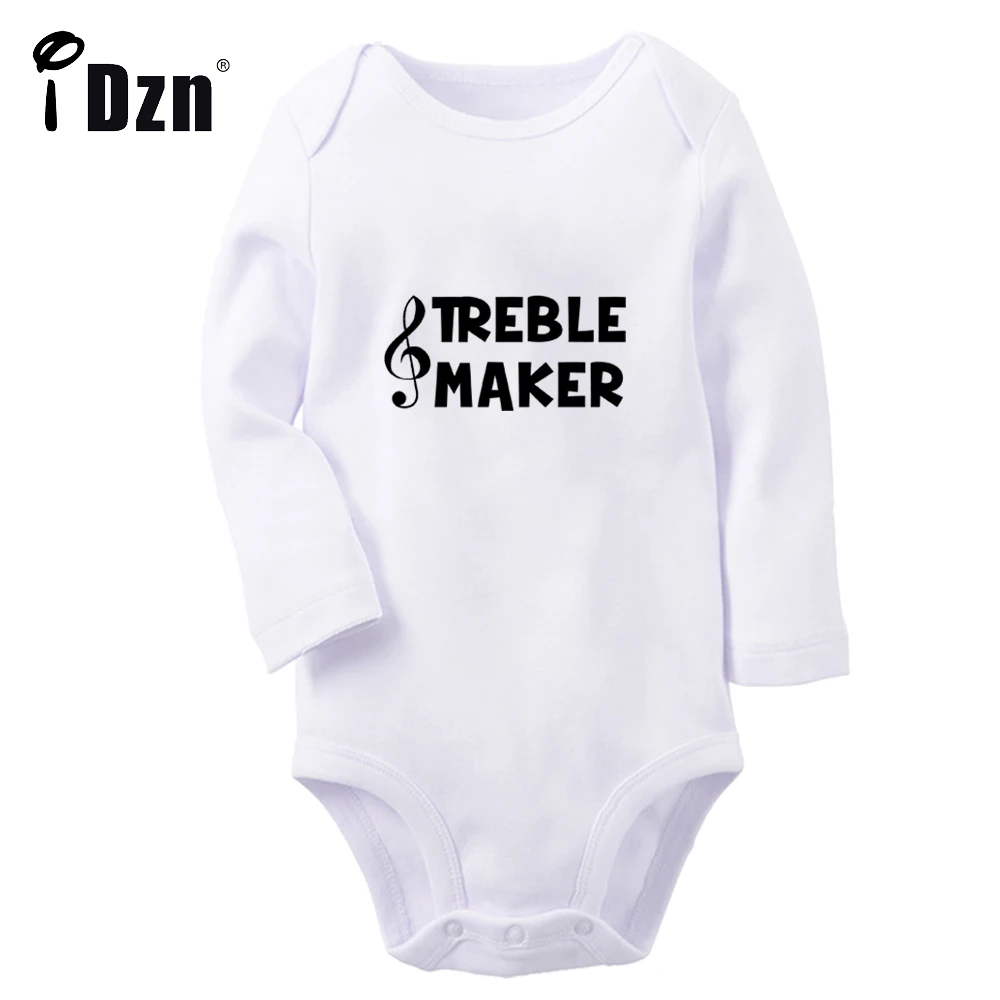 iDzn NEW Treble Maker Fun Printed Baby Boys Rompers Cute Baby Girls Bodysuit Newborn Cotton Jumpsuit Long Sleeves Clothes